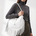 Borsa a Mano in Dollaro Leather Bianco