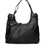 Bolso de hombro de piel vegana negra