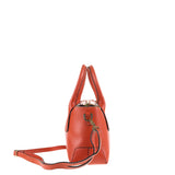 Handtasche aus echtem orangefarbenem Leder