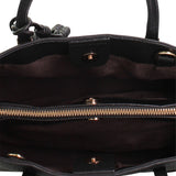 Bolso de hombro de piel vegana negra