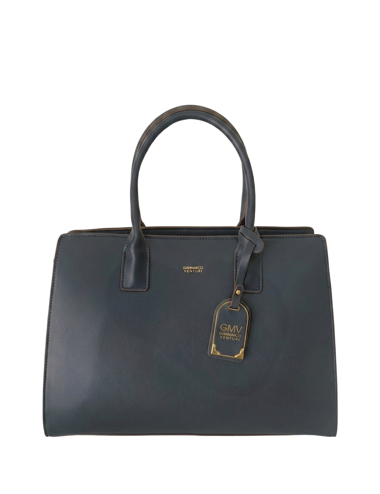 Borsa a spalla in Pelle Vegana Blue GianMarco Venturi
