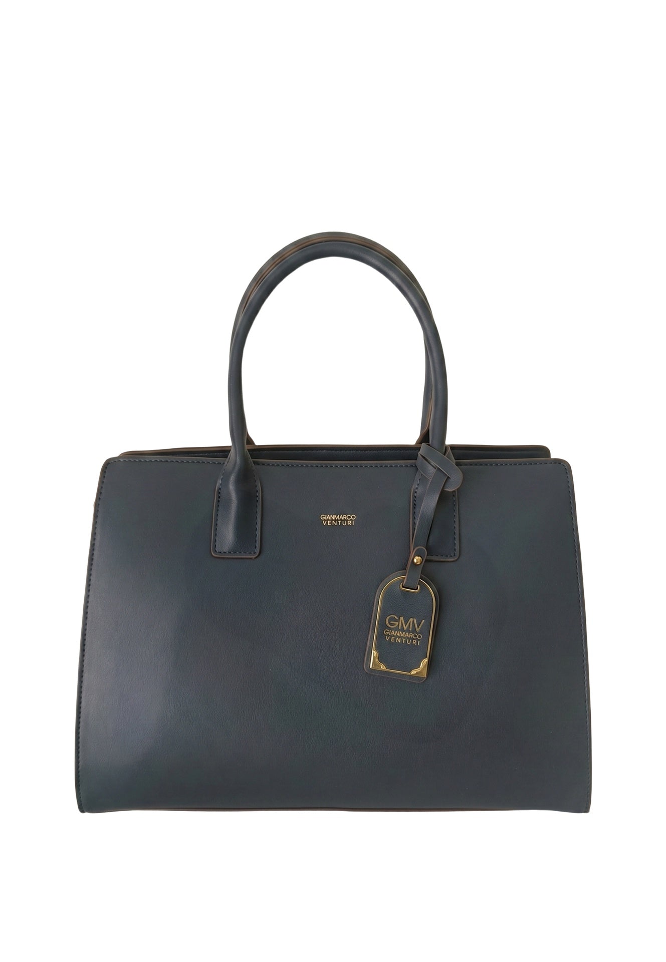 Borsa a spalla in Pelle Vegana Blue GianMarco Venturi