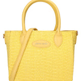 Gelbe Handtasche aus veganem Leder