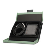 Set Portafoglio e Cintura Uomo in Vera Pelle Nero Pierre Cardin