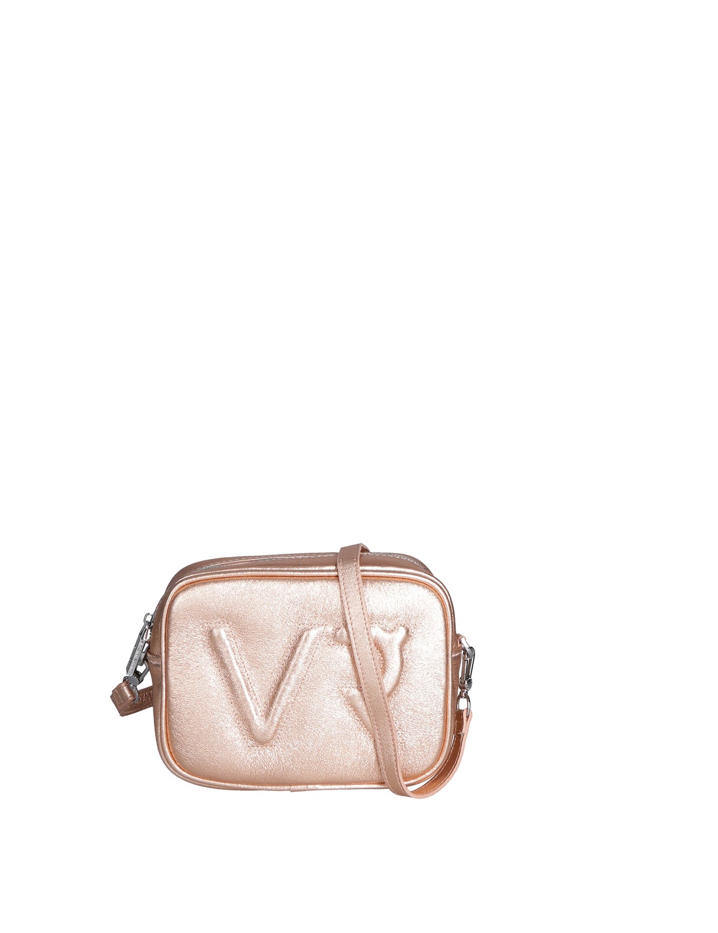 Borsa a Tracolla in Genuine Printed Suede Leather Rosa