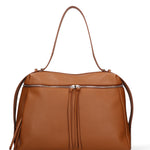 Borsa a Mano in Vera Pelle Cuoio Scuro Chiara Ferretti