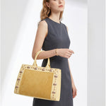 Borsa Shopper in Pelle Vegana Giallo