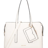 Bolso de compras de piel vegana blanca