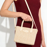 Beige Handtasche aus veganem Leder