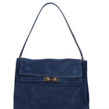 Borsa a Mano in Vera Pelle Blu Jeans Chiara Ferretti