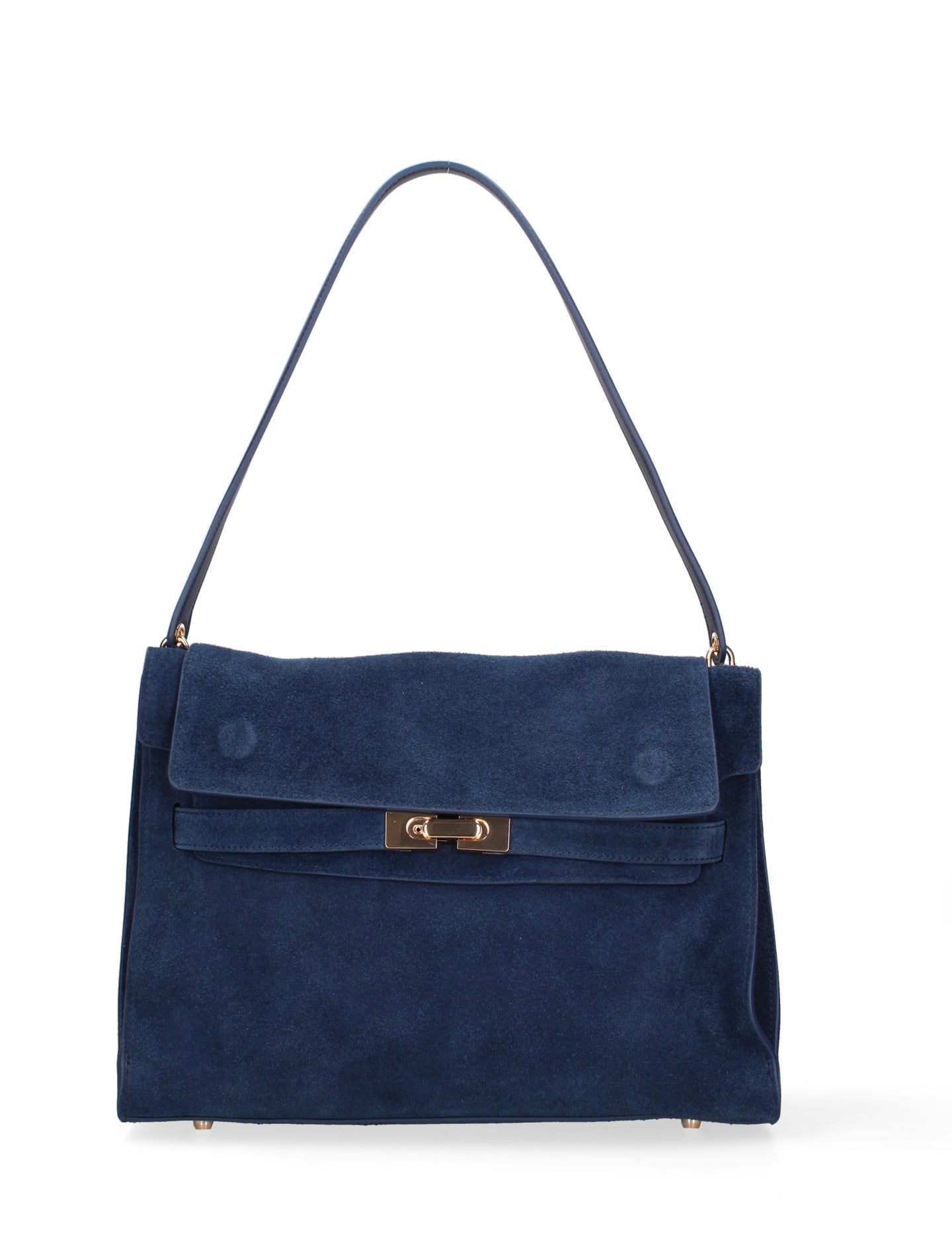 Borsa a Mano in Vera Pelle Blu Jeans Chiara Ferretti