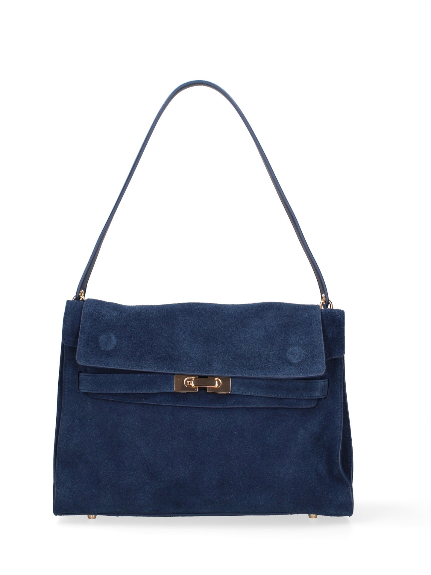 Borsa a Mano in Vera Pelle Blu Jeans Chiara Ferretti
