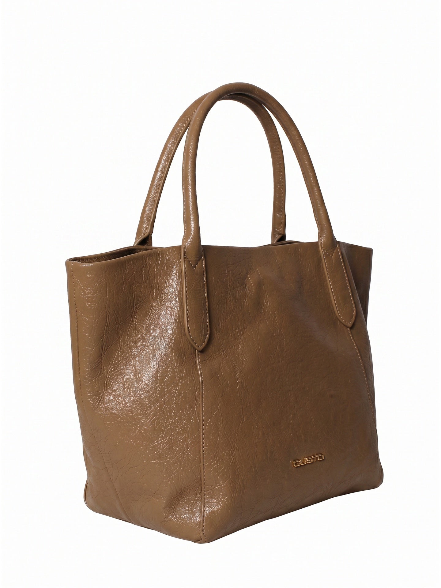 Borsa a Mano in Pelle Vegana Beige