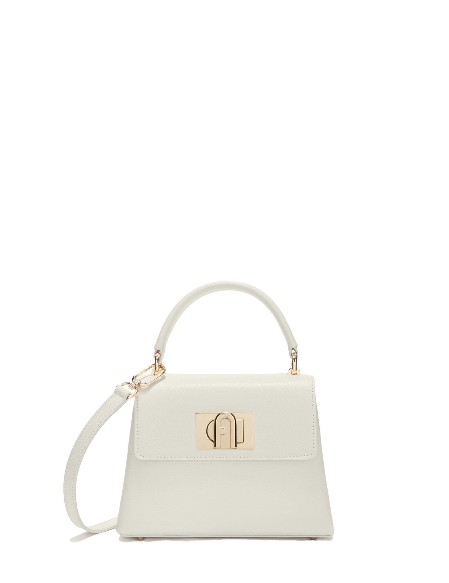 Borsa a Mano in Vera Pelle Panna Furla