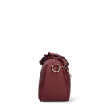 Bolso de hombro de piel vegana color burdeos