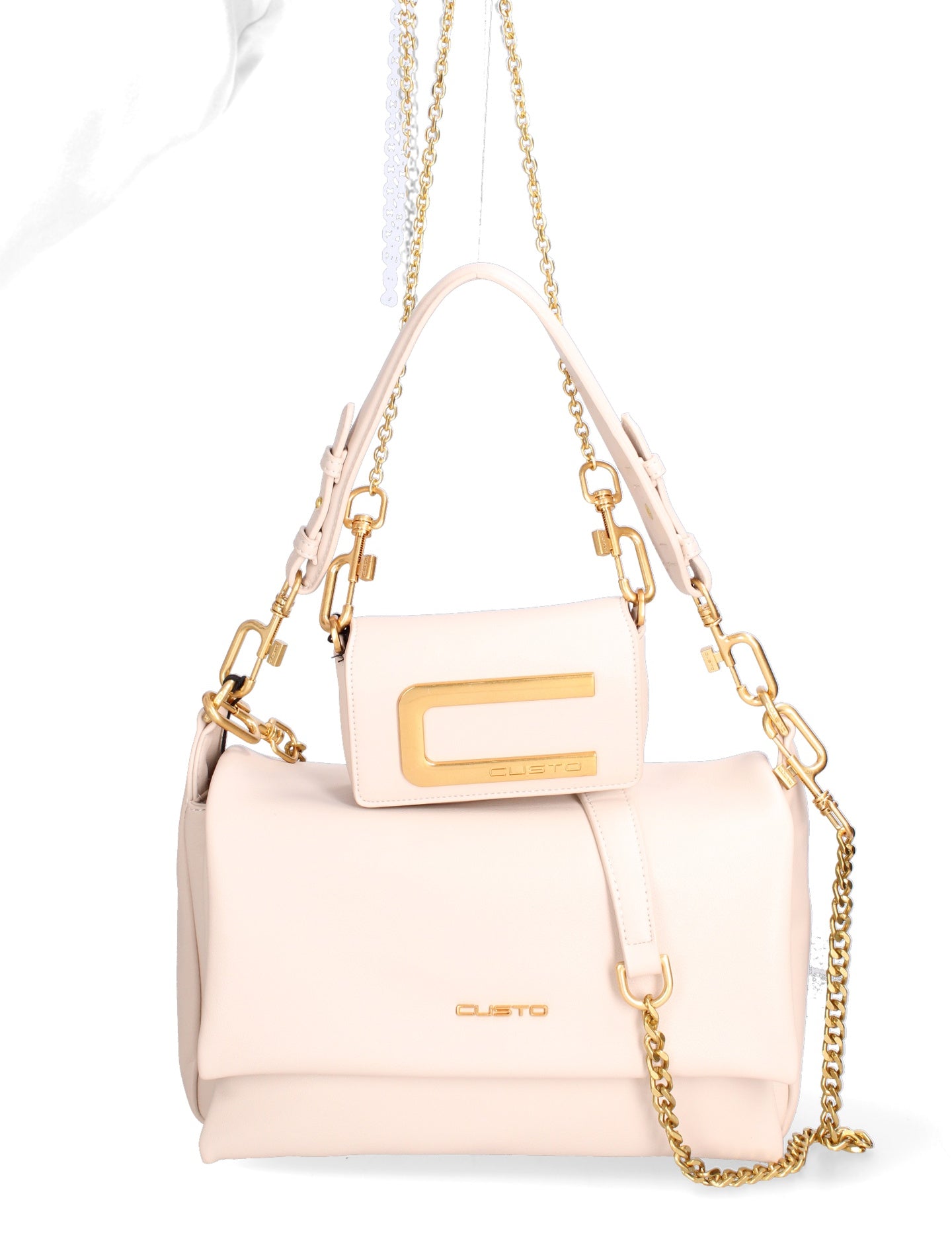 Kit borsa a spalla più tracolla CUSTO - Latte