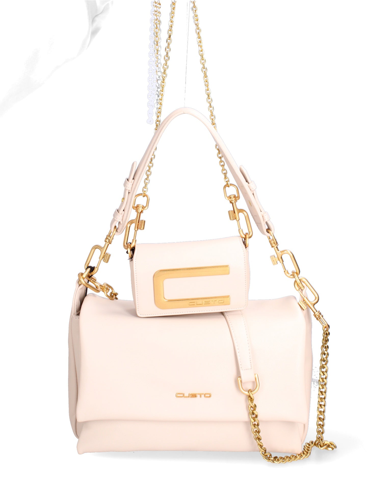 Kit borsa a spalla più tracolla CUSTO - Latte