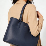 Borsa a Spalla in Pelle Vegana Blu