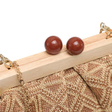 Bolso de hombro de piel y poliéster