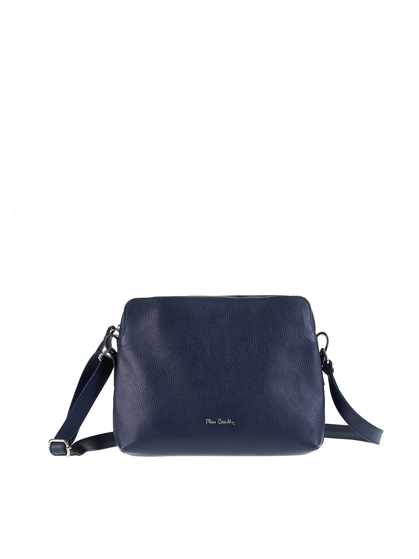 Borsa a Tracolla in Vera Pelle Navy Pierre Cardin