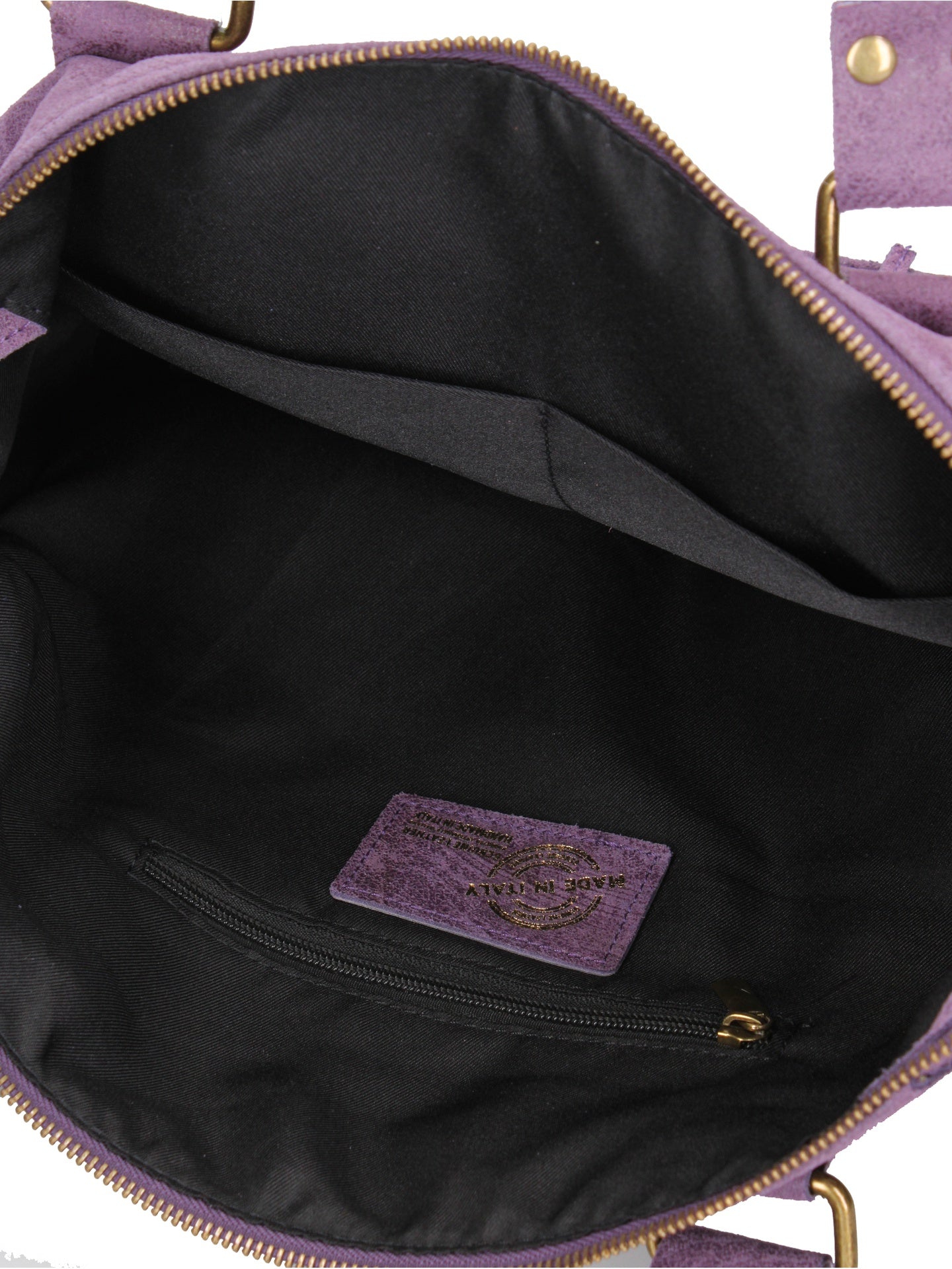 Borsa a Spalla in Genuine Printed Suede Leather Viola