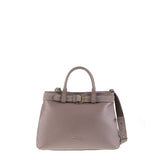Borsa a Mano in Vera Pelle Taupe Pierre Cardin