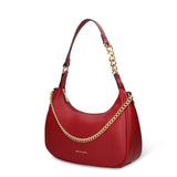 Borsa a Spalla in Pelle Vegana Bordeaux