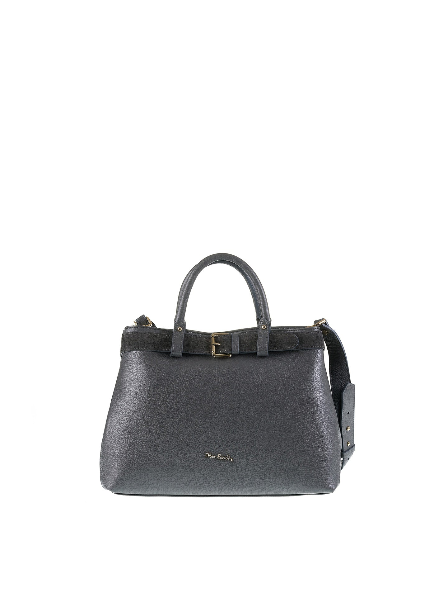 Borsa a Mano in Vera Pelle Grigio Pierre Cardin