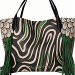 Borsa a Mano in Pelle Vegana Verde