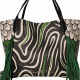 Borsa a Mano in Pelle Vegana Verde