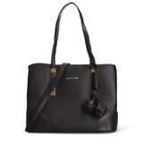 Bolso de hombro de piel vegana negra