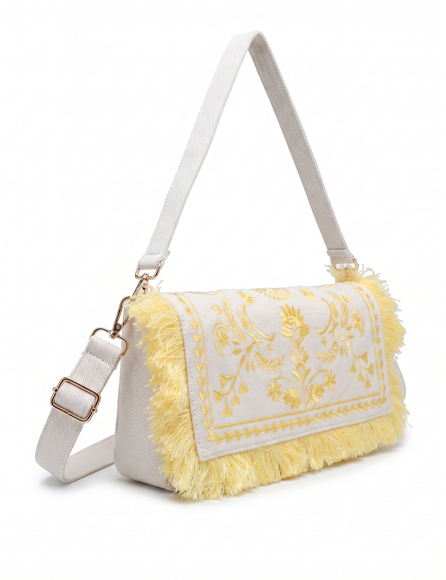 Borsa a Spalla in Cotone Giallo