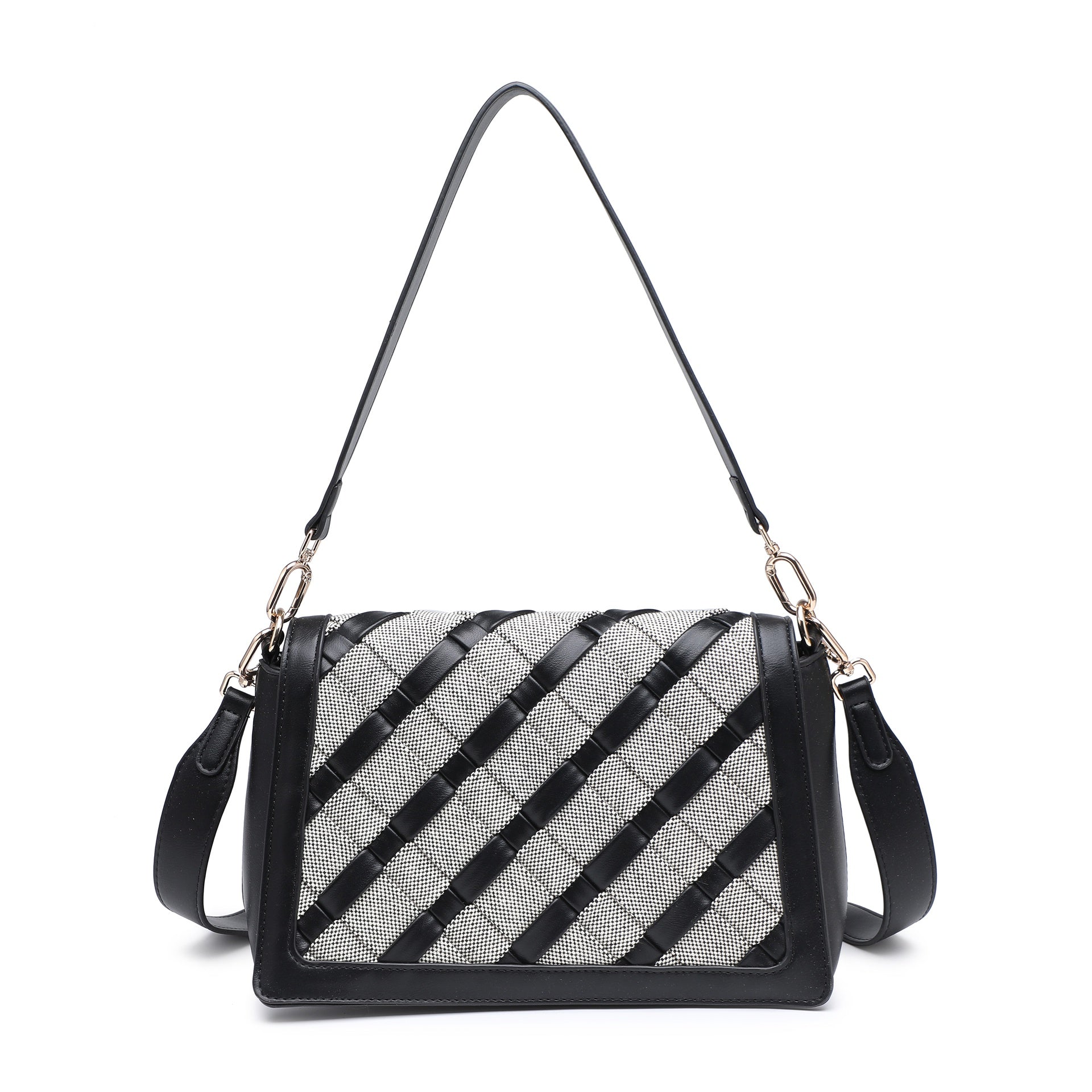 Borsa a Spalla in Pelle Vegana Nero
