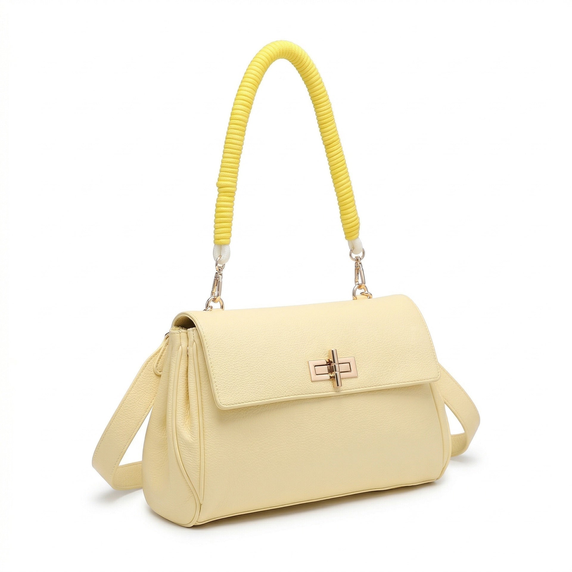 Borsa a Mano in Polyurethane Giallo