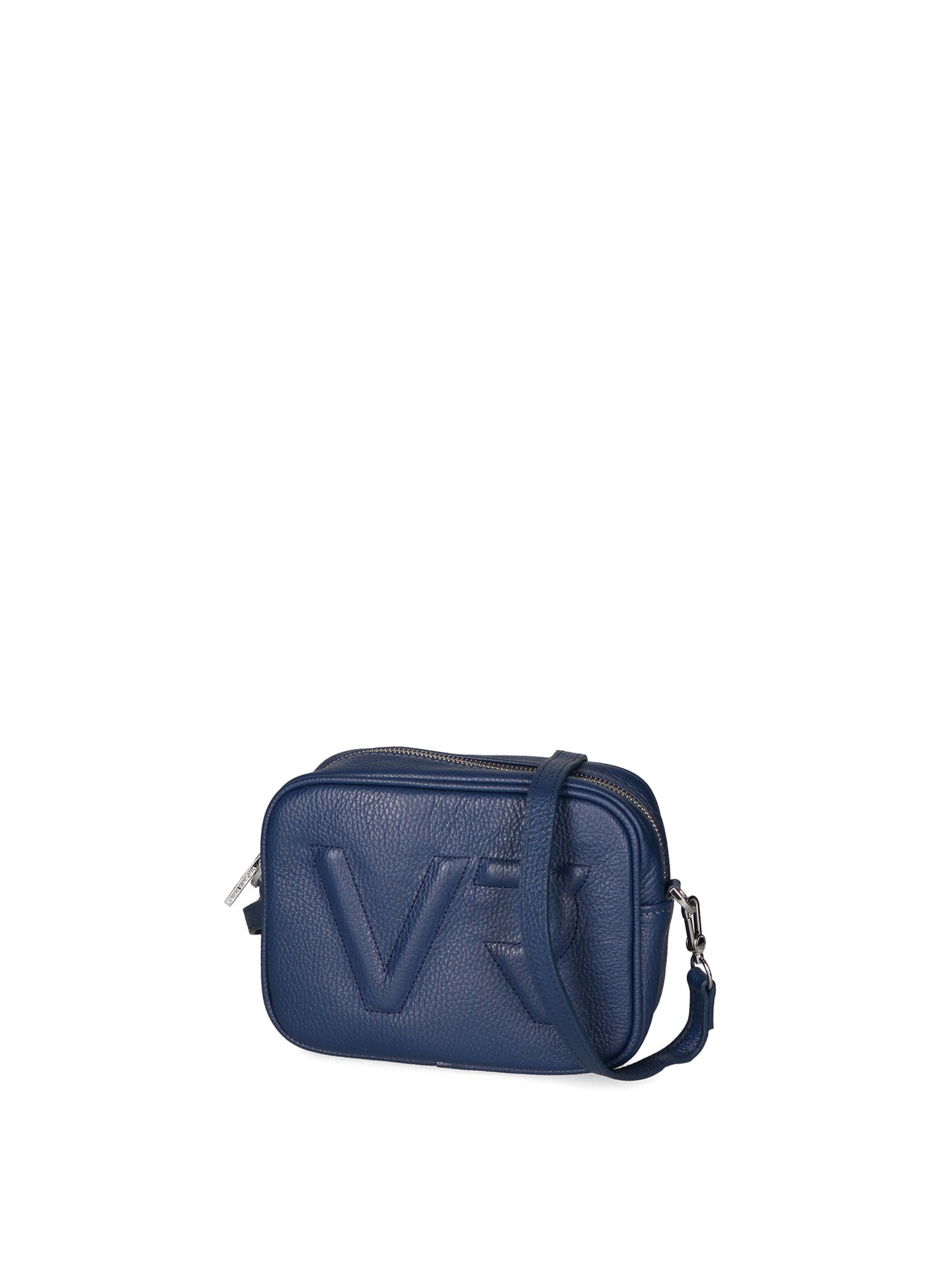 Borsa a Tracolla in Dollaro Leather Blu Scuro