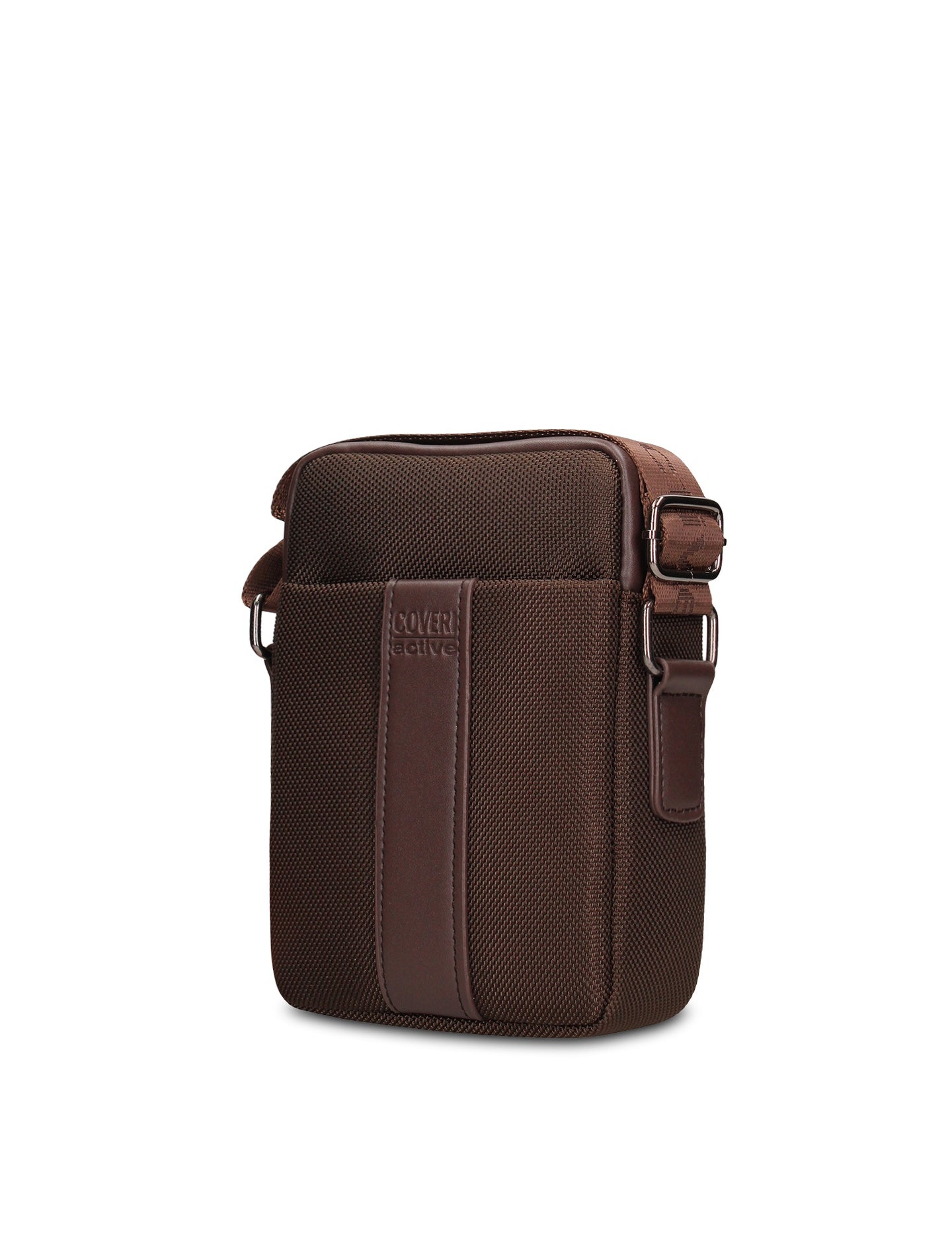 Borsa a Tracolla in 100% Pu Vegan Leather Marrone Scuro