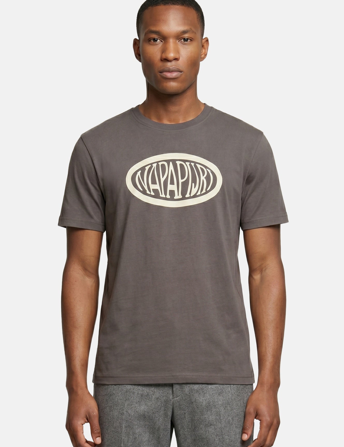T-shirt in Cotone Grigio Napapijri