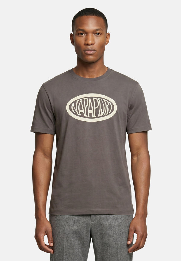 T-shirt in Cotone Grigio Napapijri