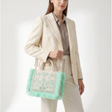 Borsa a Mano in Cotone Verde