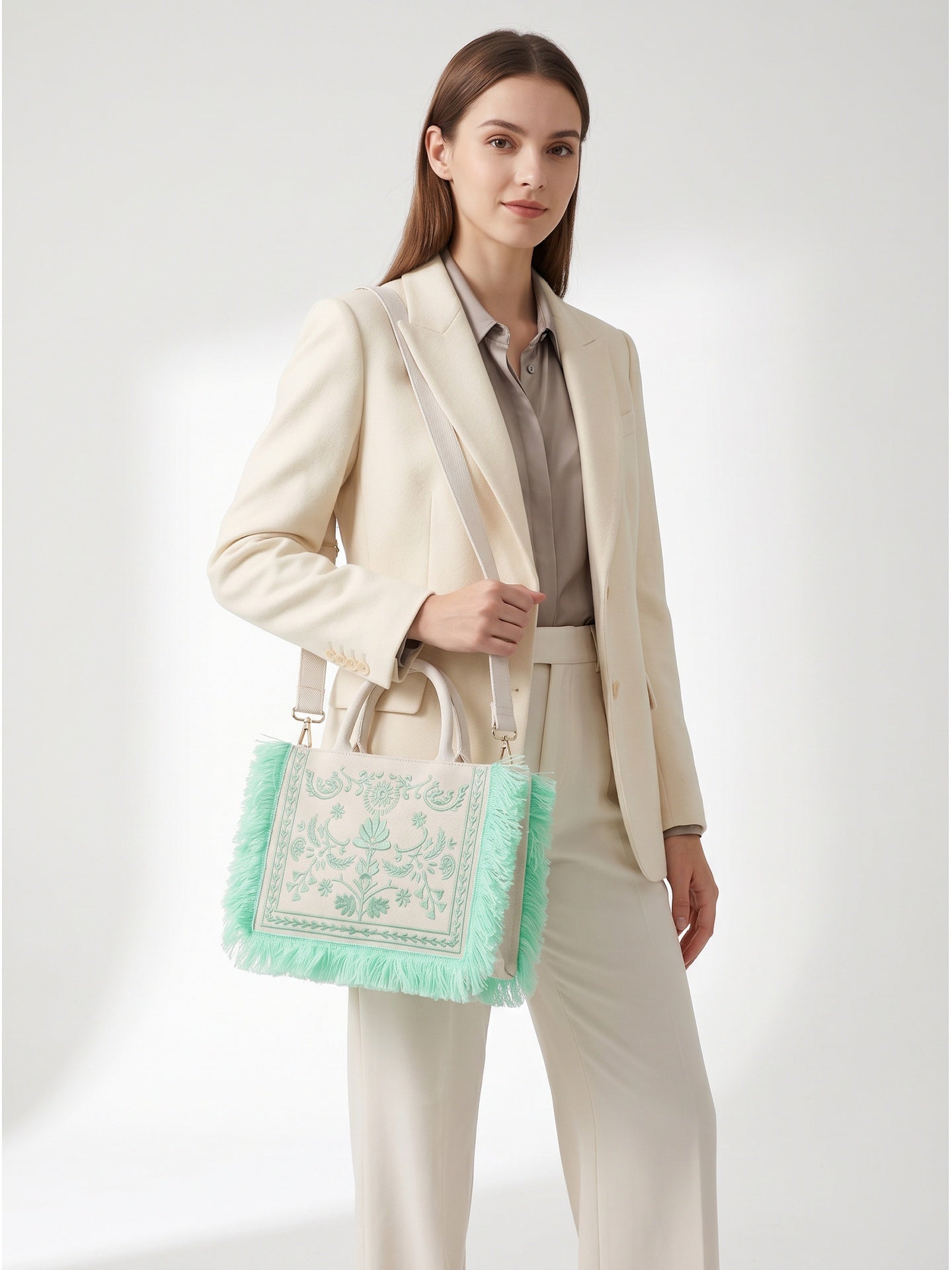 Borsa a Mano in Cotone Verde