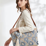 Borsa Shopper in Rattan Blu