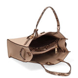 Borsa a Mano in Pelle Vegana Taupe