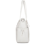 Bolso de compras de piel vegana blanca