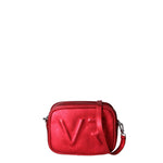 Borsa a Tracolla in Genuine Printed Suede Leather Rosso