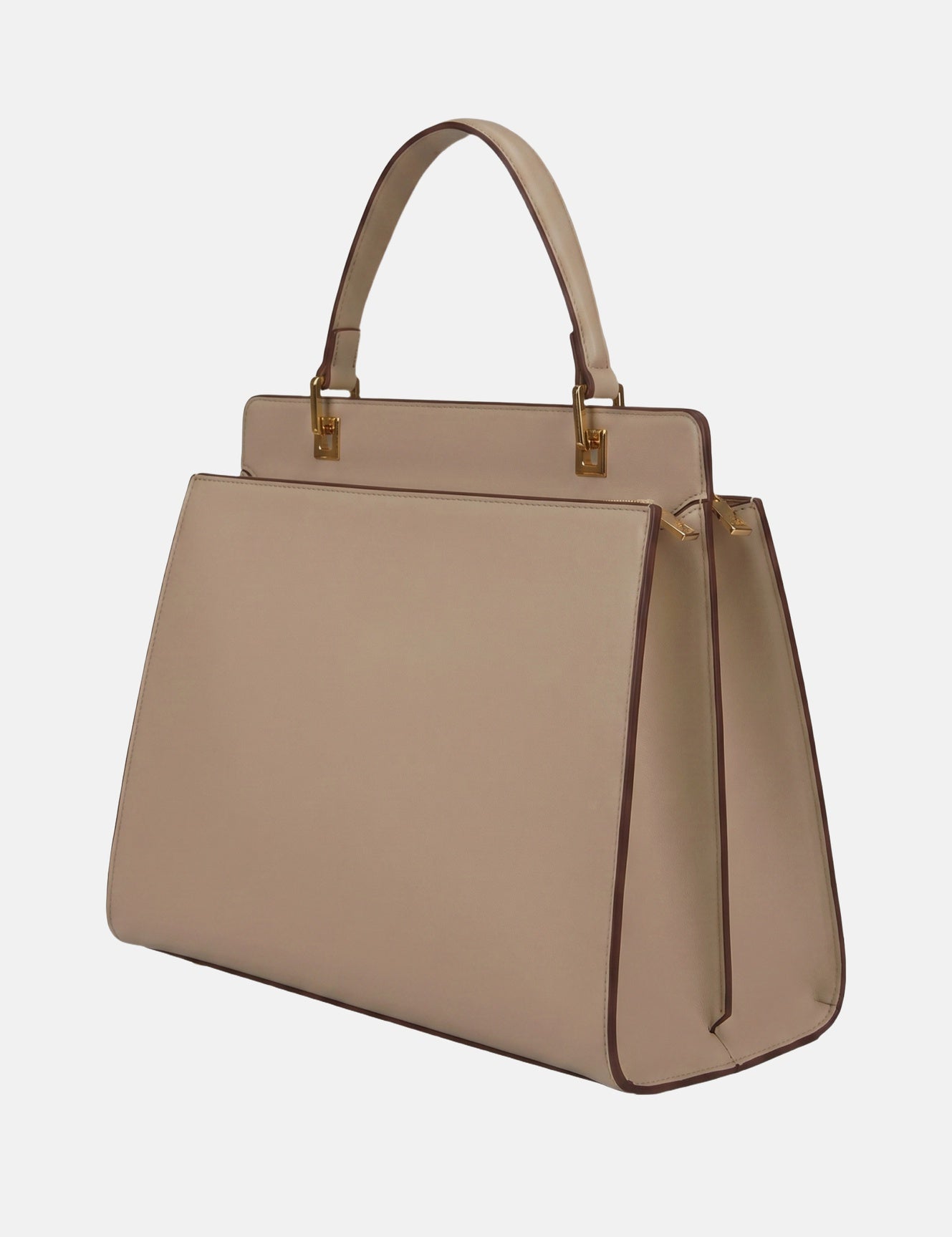 Borsa a spalla in Pelle Vegana Cuoio Chiaro