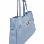 Borsa a Tracolla in Dollaro Leather Azzurro