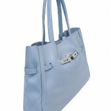 Borsa a Tracolla in Dollaro Leather Azzurro