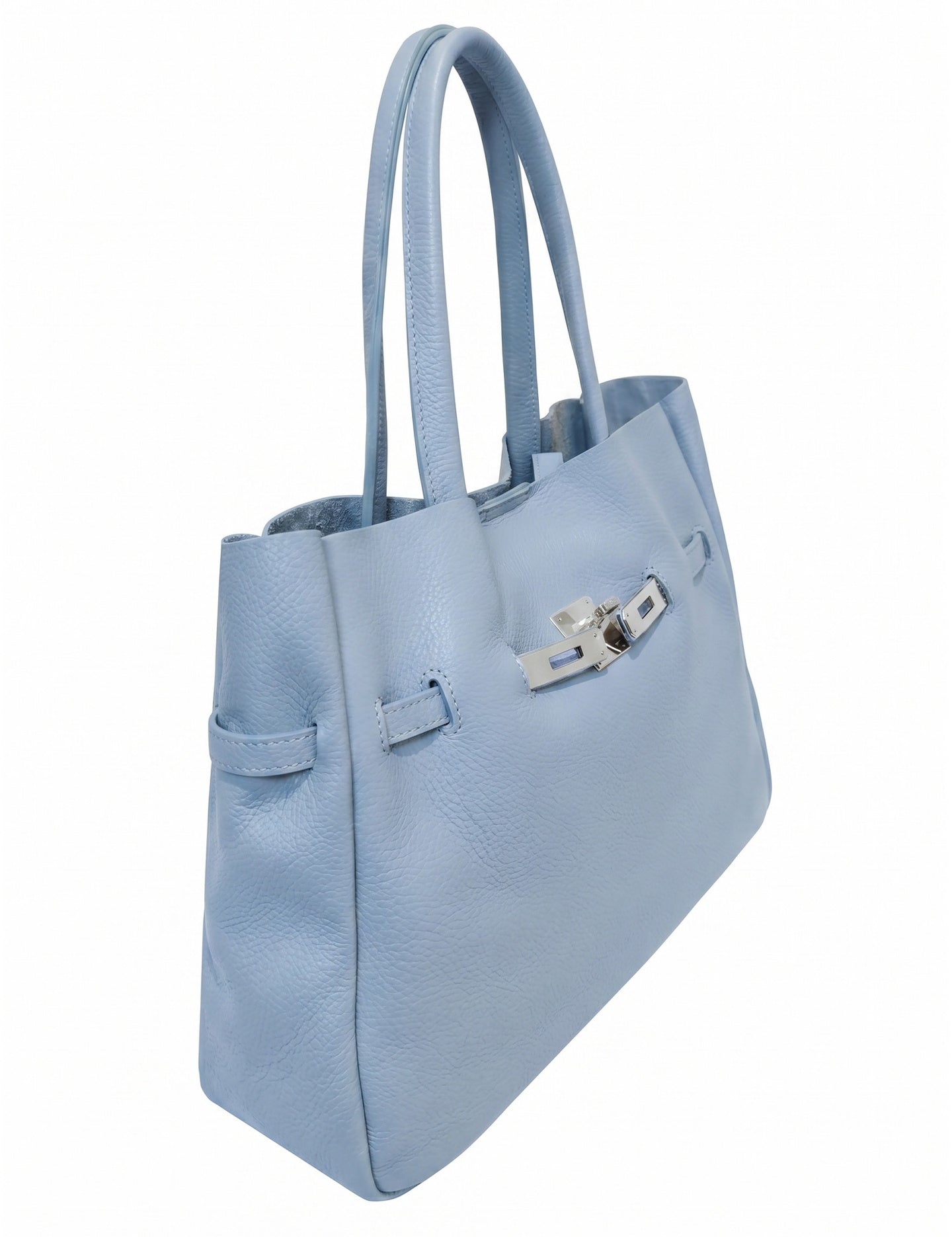Borsa a Tracolla in Dollaro Leather Azzurro