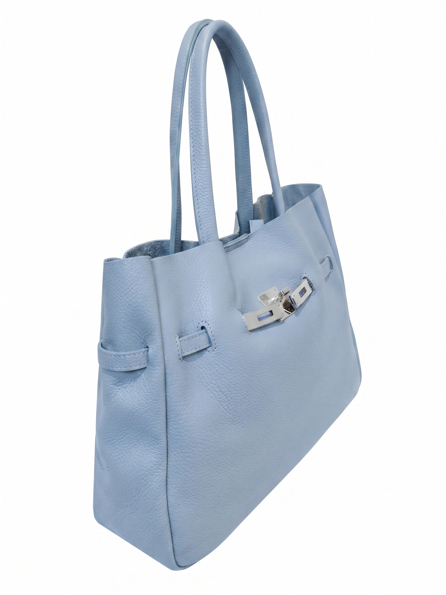 Borsa a Tracolla in Dollaro Leather Azzurro