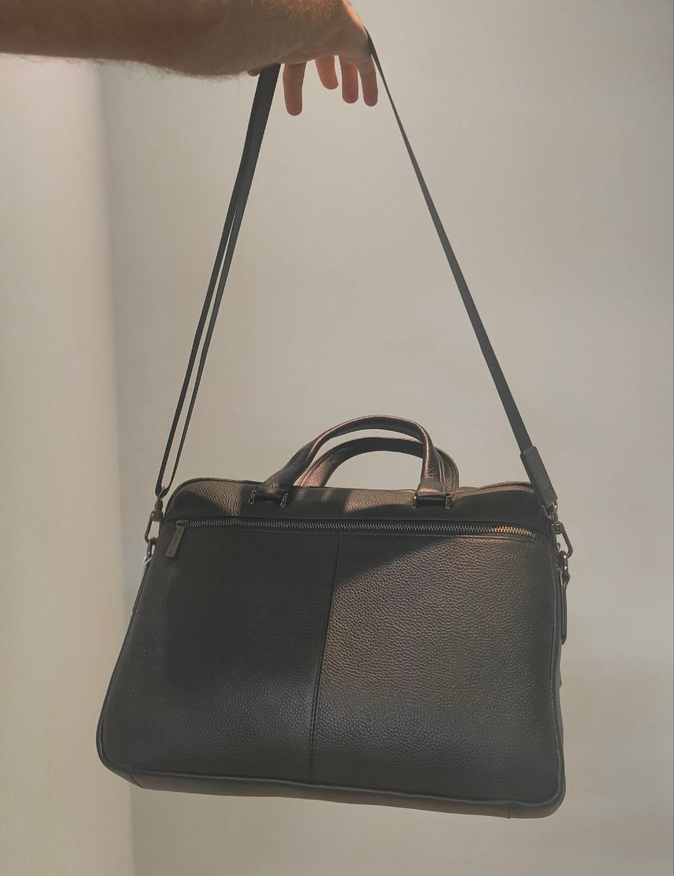 Borsa a Mano in Vera Pelle Nero